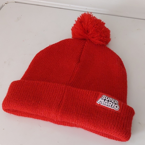 Nintendo Super Mario Beanie With Pom, Red, One Size, Unisex - Picture 4 of 5
